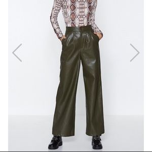 Nasty Gal wise leg faux leather pants